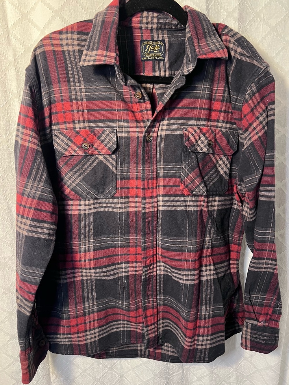 Jachs Heritage flannel Plaid Button-Down Shirt Jacket - Red & Black shacket